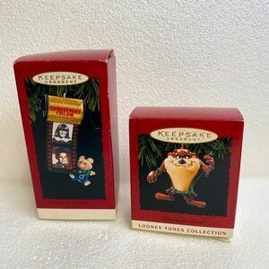 Lot 2 Hallmark Keepsake Ornament 1993 Smile It's Christmas Photo Holder 94 devil